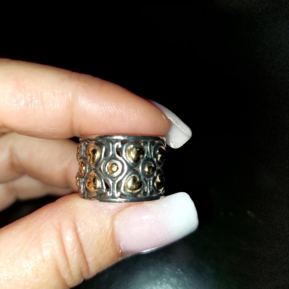 .925 Sterling Silver Cigar Ring Size 6